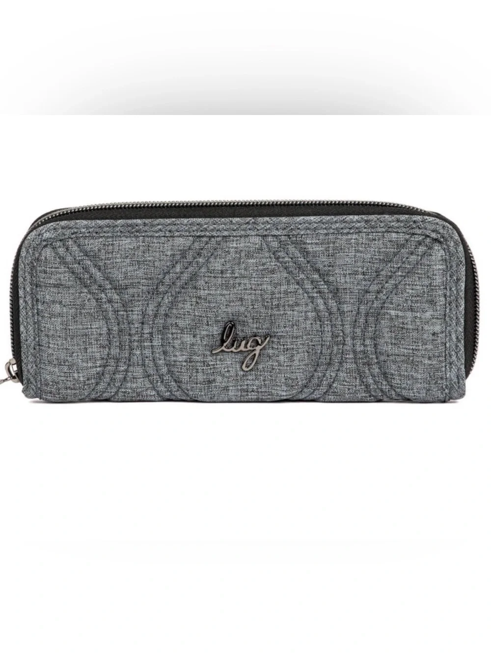 lug Gray Quilted Zip-Around Wallet